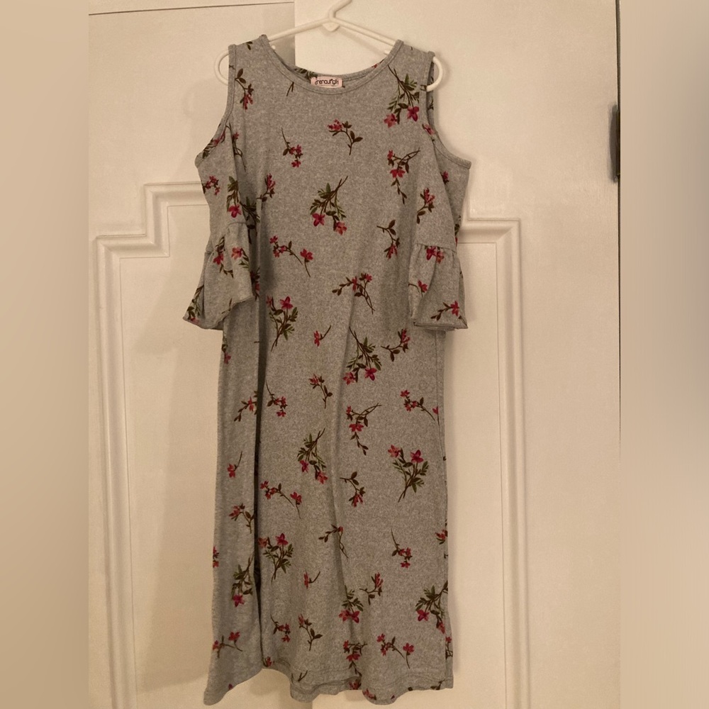 Gray flower dress